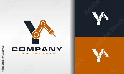 letter Y robot arm logo