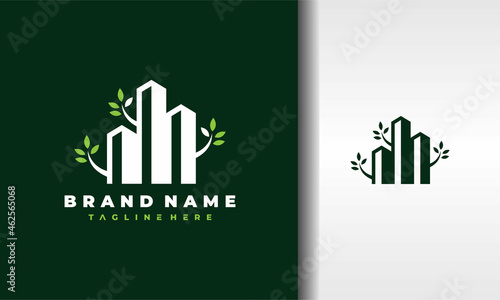 eco friendly city building logo