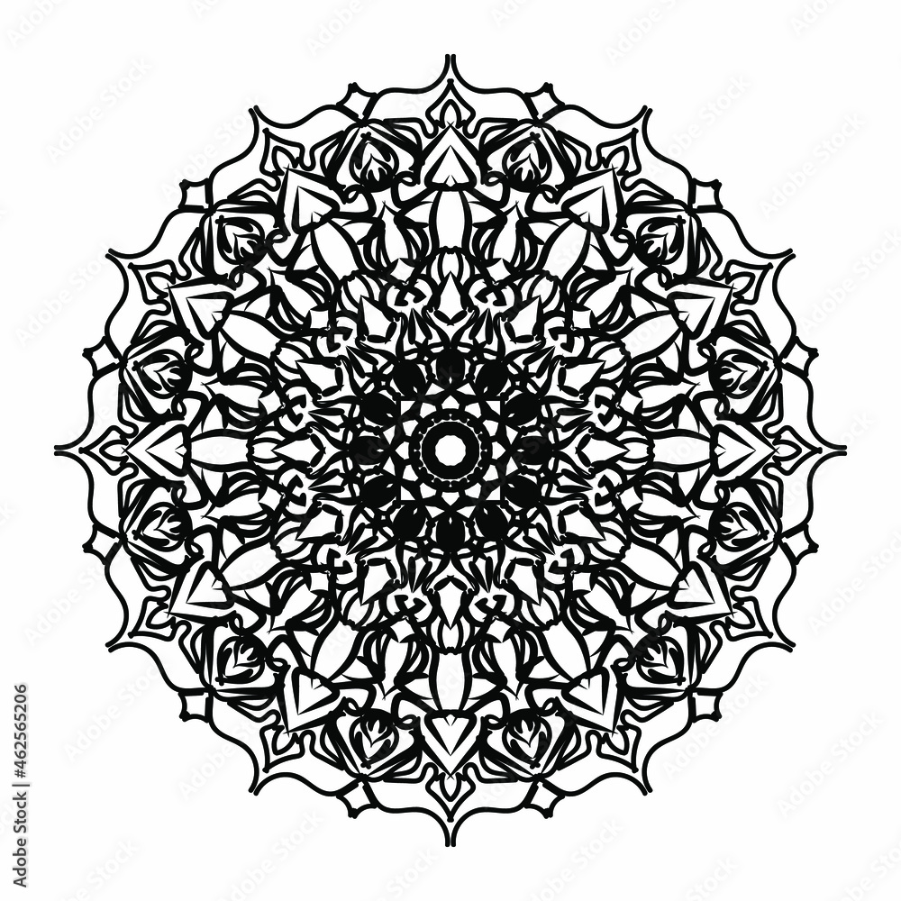 Vector round abstract circle. Mandala style