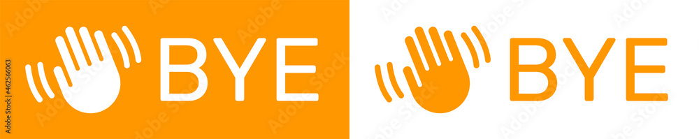 Bye icon. Waving hand icon vector illustration. Gesture symbol Bye icon. Waving hand icon vector illustration. Gesture symbol