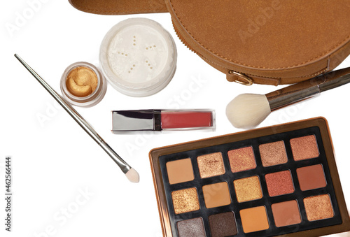 Makeup kit isolated on a white background