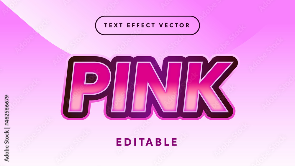 pink editable text effect. high quality vector file with soft pink background pink editable text effect. high quality vector file with soft pink background