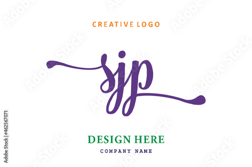 Fototapeta Naklejka Na Ścianę i Meble -  SJP lettering logo is simple, easy to understand and authoritative