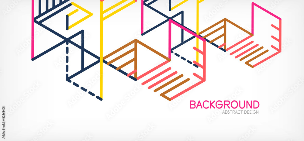 Abstract background. Color lines on white background. Linear abstract composition. Techno or business concept for wallpaper, banner, background, landing page Abstract background. Color lines on white background. Linear abstract composition. Techno or business concept for wallpaper, banner, background, landing page