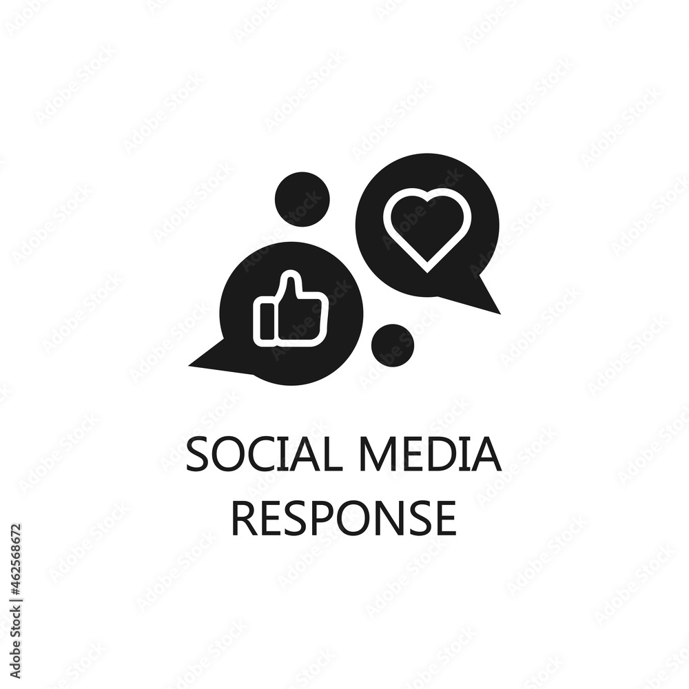 Social Media Response icon. Trendy flat vector Social Media icon on white background, vector illustration can be use for web and mobile Social Media Response icon. Trendy flat vector Social Media icon on white background, vector illustration can be use for web and mobile