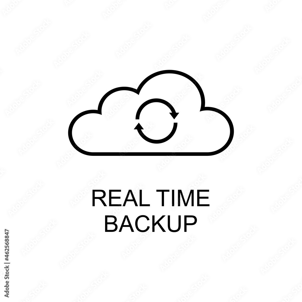 Real Time Backup icon. Trendy flat vector Real Time Backup icon on white background, vector illustration can be use for web and mobile Real Time Backup icon. Trendy flat vector Real Time Backup icon on white background, vector illustration can be use for web and mobile