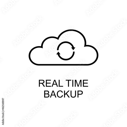 Real Time Backup icon. Trendy flat vector Real Time Backup icon on white background, vector illustration can be use for web and mobile