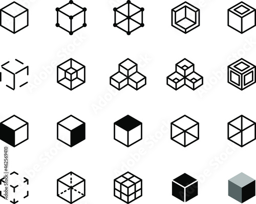 Cube vector on white background.
