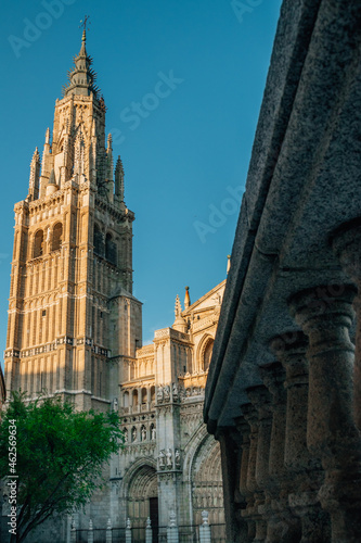 landscape and detail of the cathedral of toledo, spain © carballo