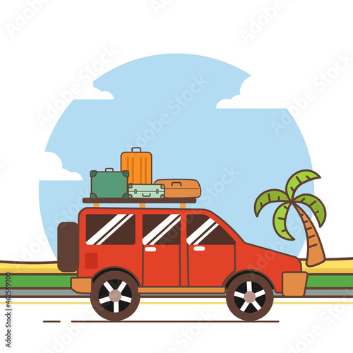 Illustration car travelling design © talang