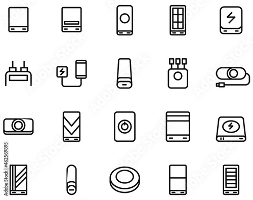 Powerbank vector on white background.