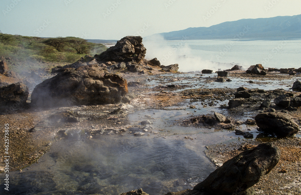 Obraz premium Lac Bogoria, Parc national, vallée du rift, Kenya