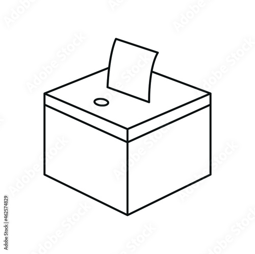 ballot box line icon vector photo
