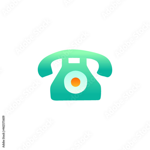 landline telephone, rotary phone icon in gradient color style