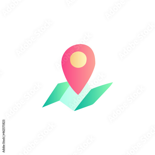 map marker, location marker icon in gradient color style photo