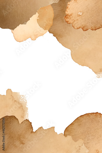 Brown abstract art templates. Suitable for social media posting, mobile apps, banner design and internet / internet advertising. Fashion watercolor backgrounds. Calm watercolor colors