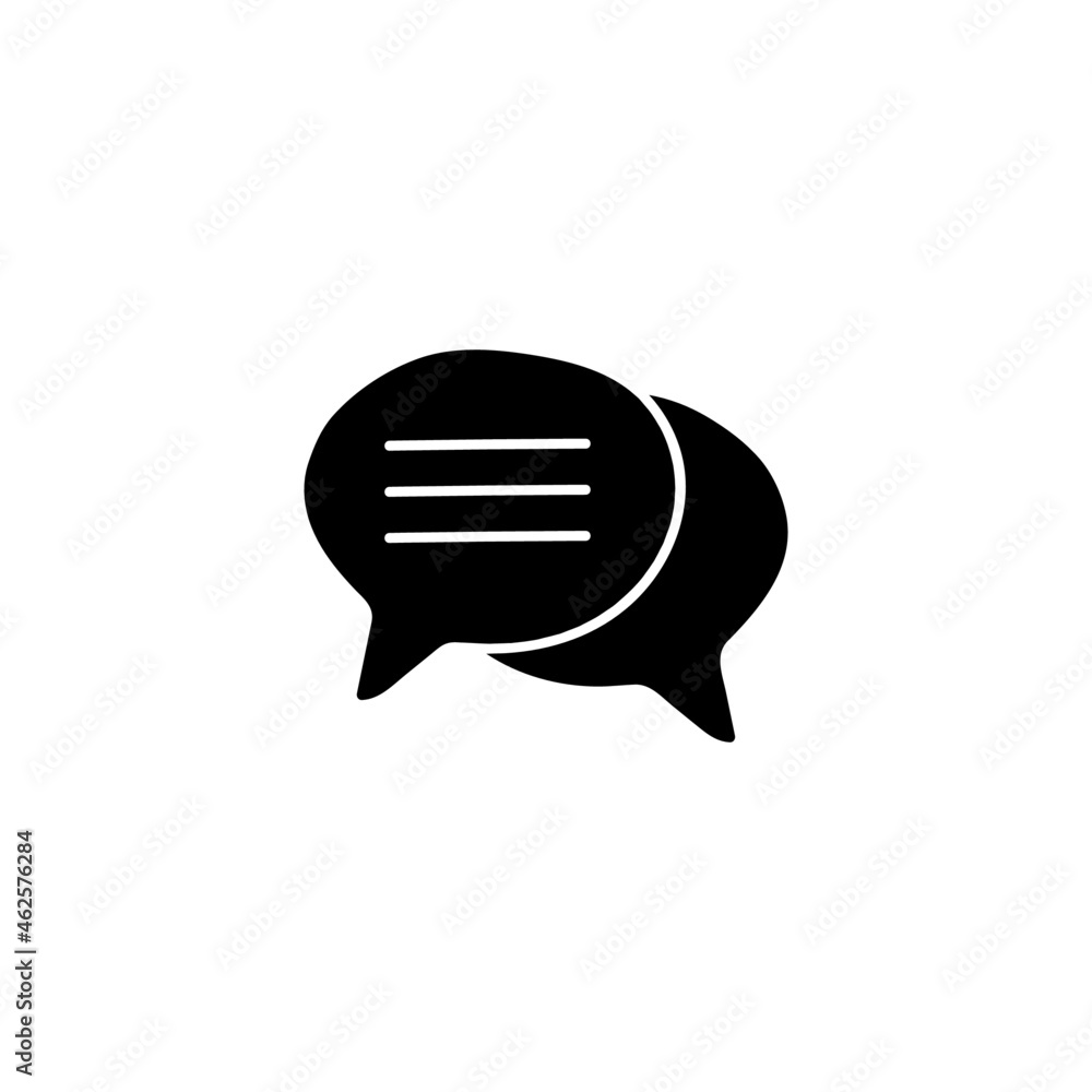 Chatting icon in solid black flat shape glyph icon, isolated on white background Chatting icon in solid black flat shape glyph icon, isolated on white background