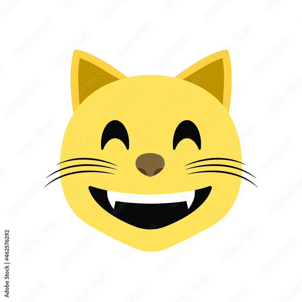 Kunstneriske Som regel banner Cat emoji vector illustration Grinning Cat with Smiling Eyes Stock-vektor |  Adobe Stock