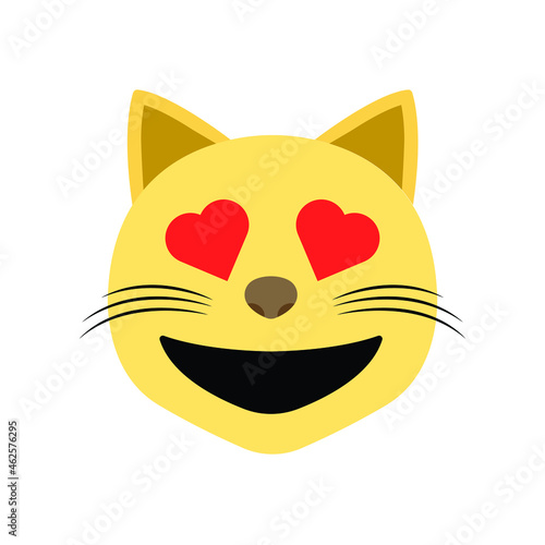 Cat emoji with heart eyes vector