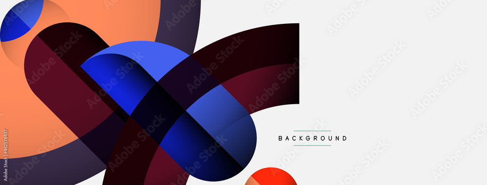 Geometric abstract background. Round shapes, circles, lines composition for wallpaper banner background or landing page Geometric abstract background. Round shapes, circles, lines composition for wallpaper banner background or landing page