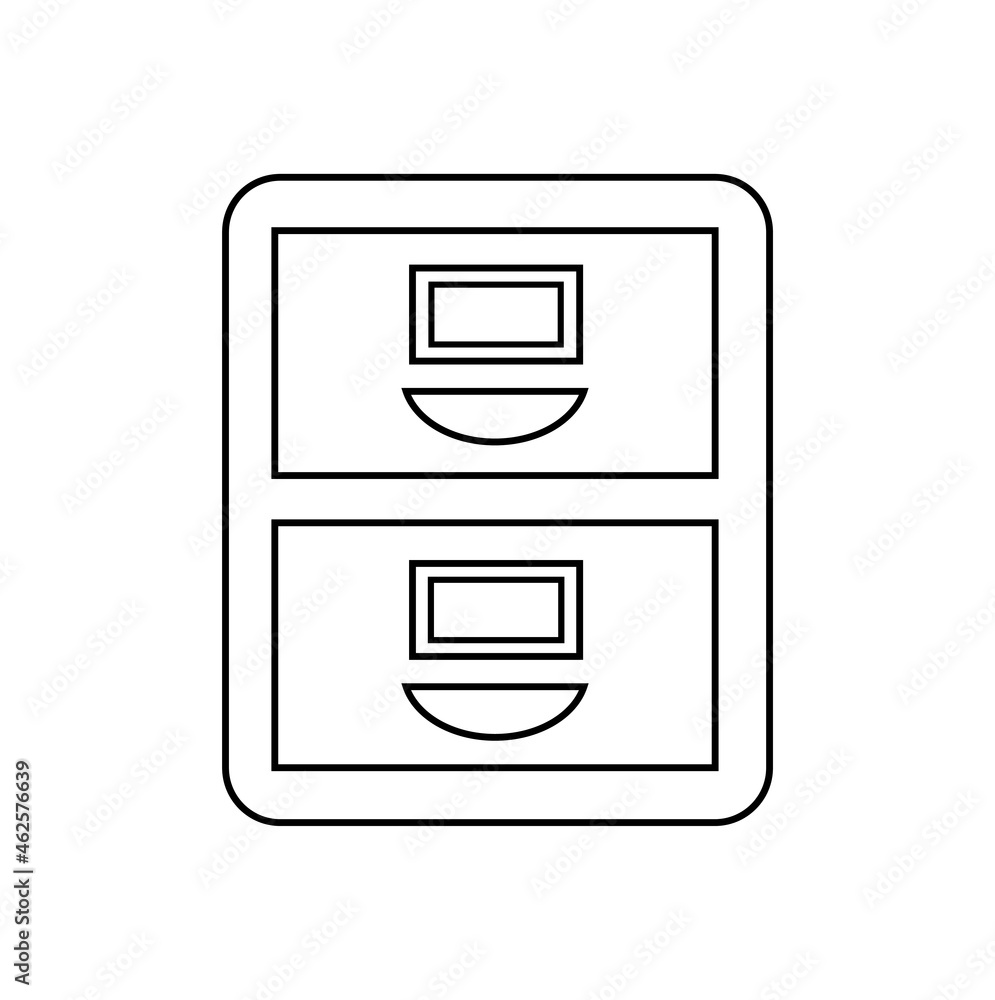 metal file Filing Cabinet vector line icon symbol illustration metal file Filing Cabinet vector line icon symbol illustration