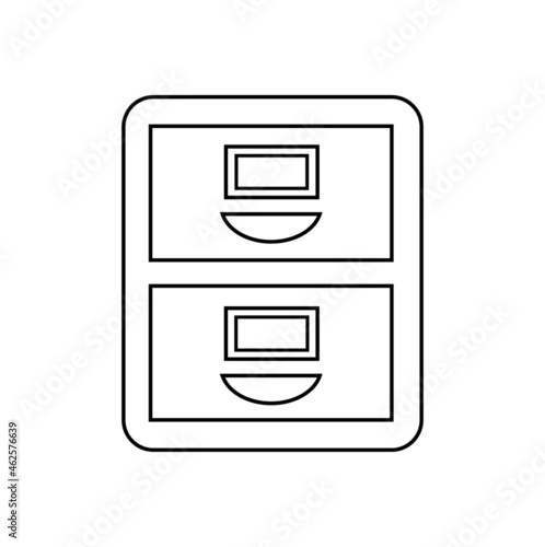 metal file Filing Cabinet vector line icon symbol illustration