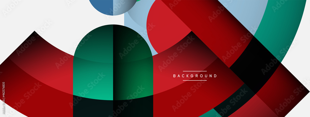 Geometric abstract background. Round shapes, circles, lines composition for wallpaper banner background or landing page Geometric abstract background. Round shapes, circles, lines composition for wallpaper banner background or landing page