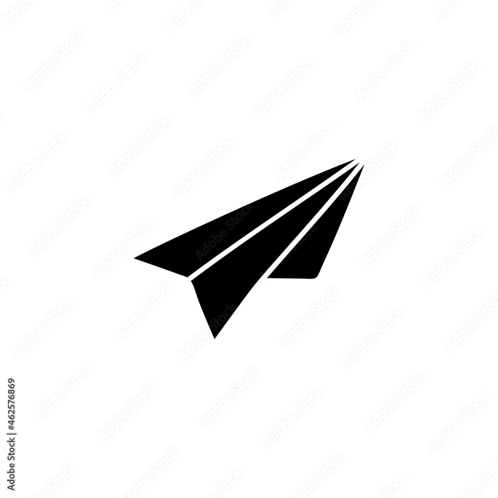paper plane Message icon in solid black flat shape glyph icon, isolated on white background paper plane Message icon in solid black flat shape glyph icon, isolated on white background
