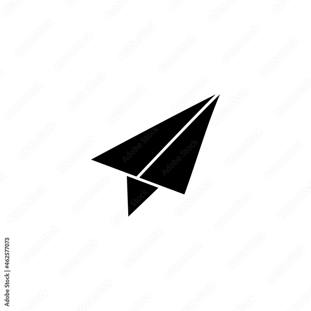 paper plane Message icon in solid black flat shape glyph icon, isolated on white background paper plane Message icon in solid black flat shape glyph icon, isolated on white background