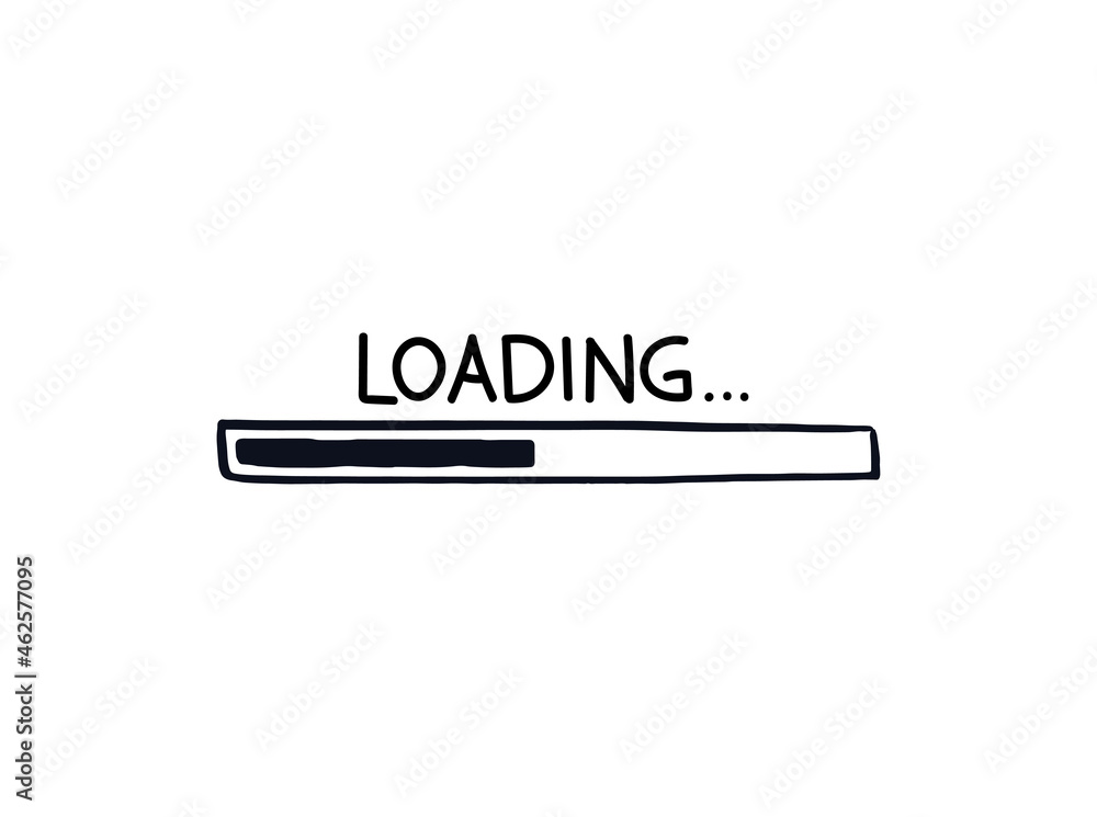 Rectangular loading bar sketch. The Doodle Download Bar is fifty percent full. Vector Hand-drawn illustration with quote isolated on white background. Rectangular loading bar sketch. The Doodle Download Bar is fifty percent full. Vector Hand-drawn illustration with quote isolated on white background.