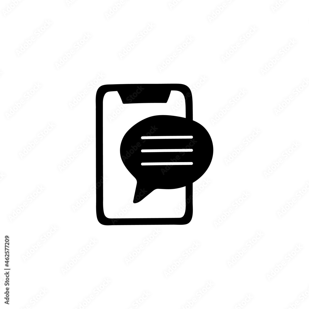 Mobile phone texting, mobile text messaging icon in solid black flat shape glyph icon, isolated on white background Mobile phone texting, mobile text messaging icon in solid black flat shape glyph icon, isolated on white background