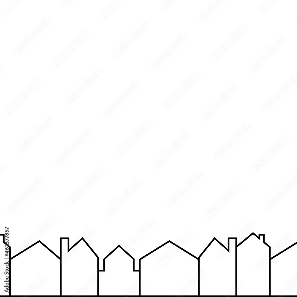 cityscape, houses border, vector icon, in a row cityscape, houses border, vector icon, in a row