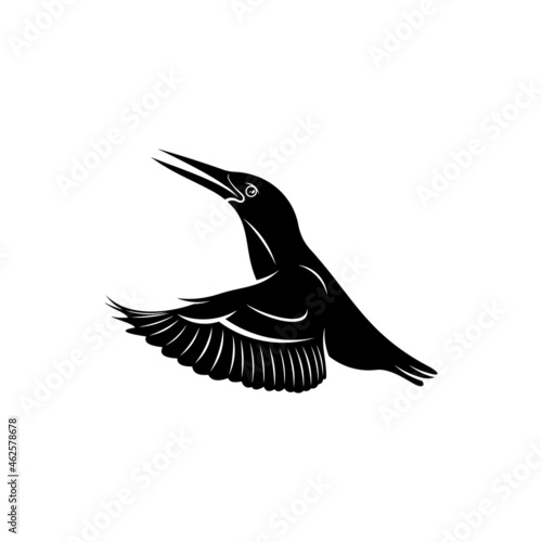 King fisher bird silhouette vector illustration design concept. creative design