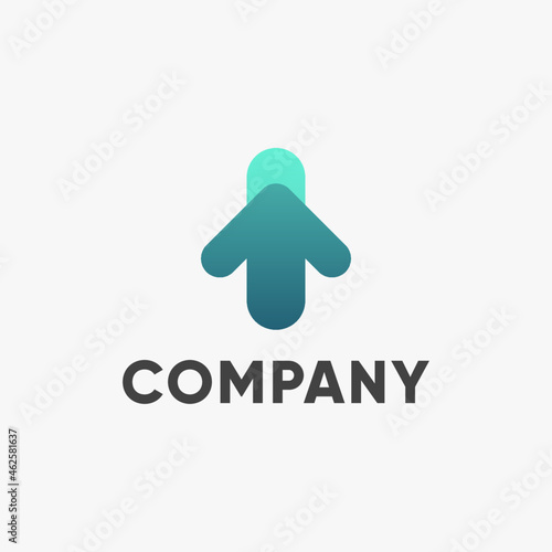 Arrow up logo switch and letter i