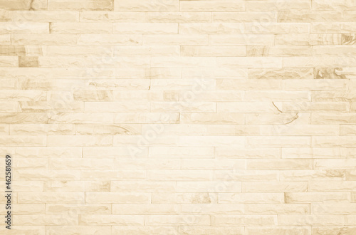 Cream and white brick wall texture background. Brickwork and stonework flooring interior rock old pattern 