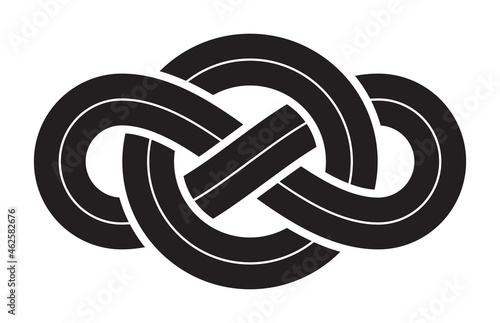Vector celtic symbol infinitely intertwined. Isolated on white background.