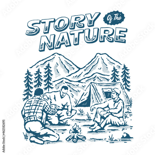 Mountain Camping illustration