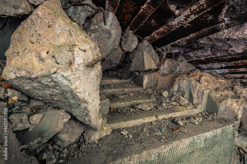 Old destroyed remains of Westwall bunkers along the border photo