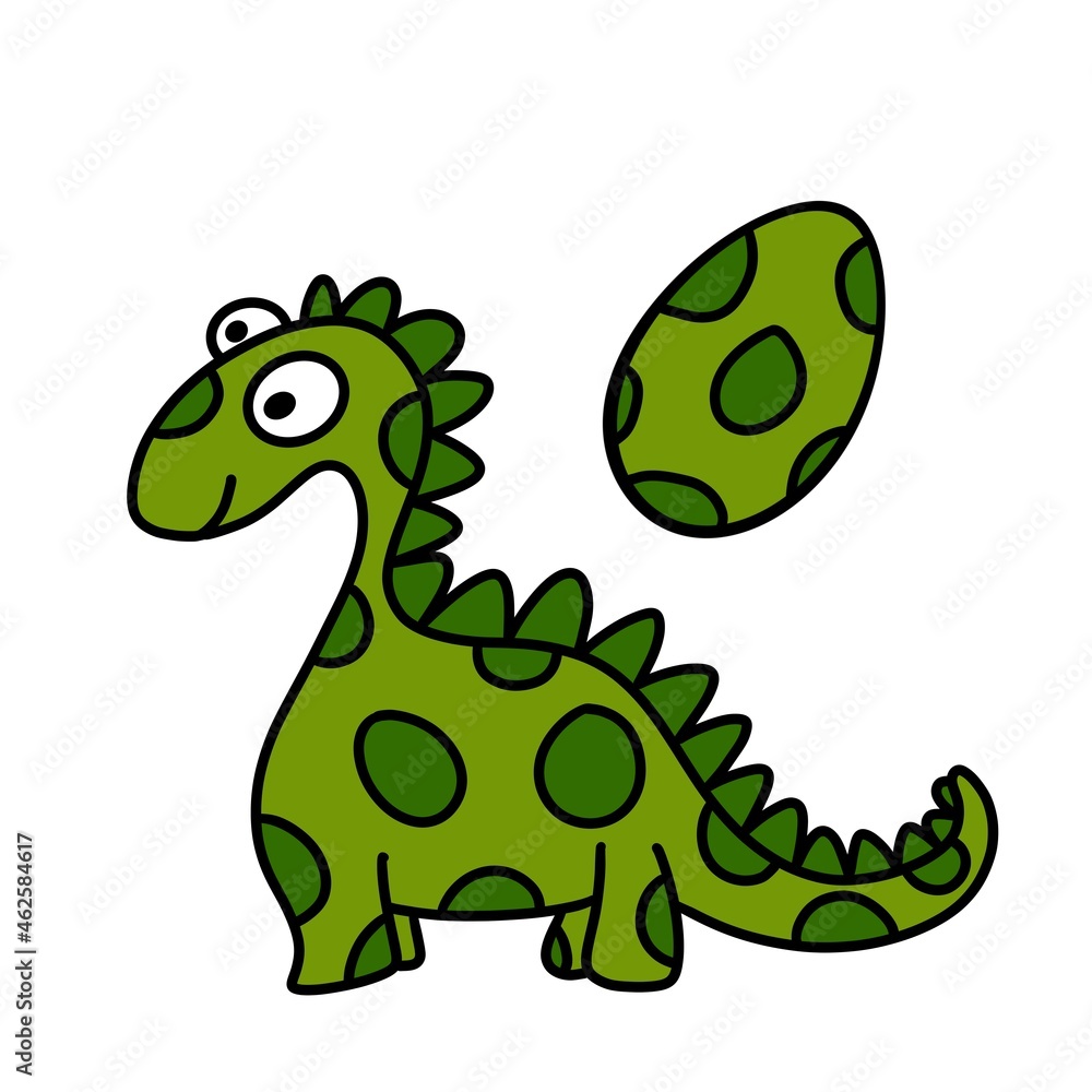 Fototapeta premium Doodle kids cartoon dinosaur for fabrics and gifts