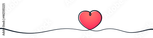 Lined heart shape on white illustration