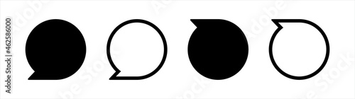 Speech bubble icons. Speech bubble / speech balloon or chat bubble line art icon for apps and websites