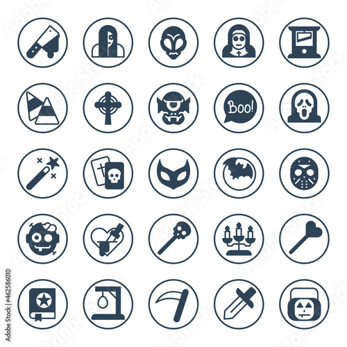 Circle glyph icons for halloween.