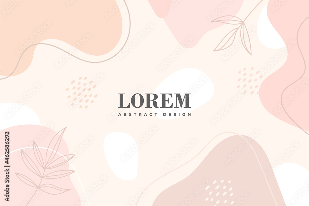 Hand drawn abstract design background with pastel colors and plant ornament. Vector illustration. Hand drawn abstract design background with pastel colors and plant ornament. Vector illustration.