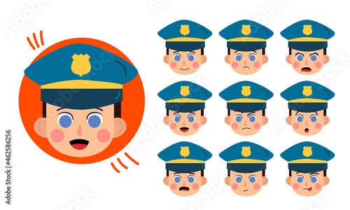 Policeman. Human character for your scenes. Character ready for animation. Funny cartoon. The set for the character animation.