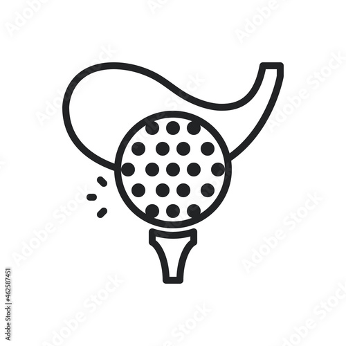 Golf, sport outline icons. Vector illustration. Editable stroke. Isolated icon suitable for web, infographics, interface and apps.