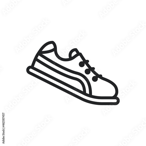 Sneakers, running shoes, sport outline icons. Vector illustration. Editable stroke. Isolated icon suitable for web, infographics, interface and apps.