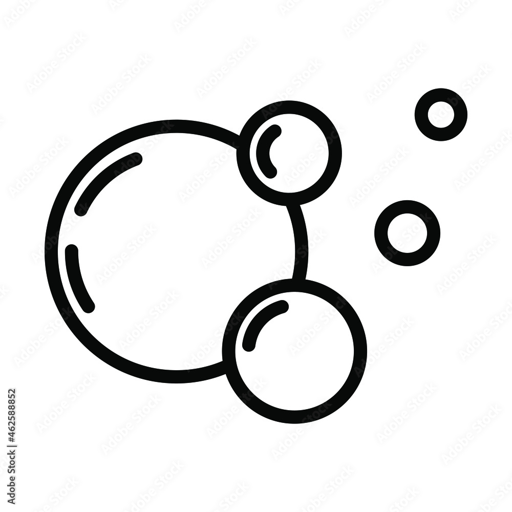 Bubbles flat line icon. Soap foam, oxygen bubble, fizzy drink vector signs. Outline sign for mobile concept and web design, store Bubbles flat line icon. Soap foam, oxygen bubble, fizzy drink vector signs. Outline sign for mobile concept and web design, store