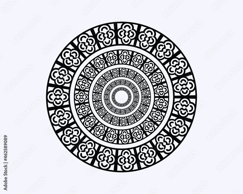 Mandala with flower symbols Mandala with flower symbols