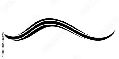 Calligraphic figure triple wavy ribbon stripe tattoo for pages, books of diplomas