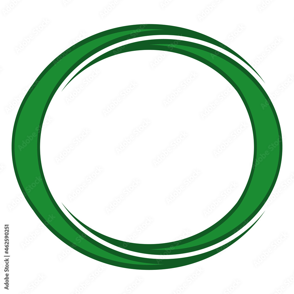 Two crescent moons of green color in a round elegant frame in Islamic style Two crescent moons of green color in a round elegant frame in Islamic style